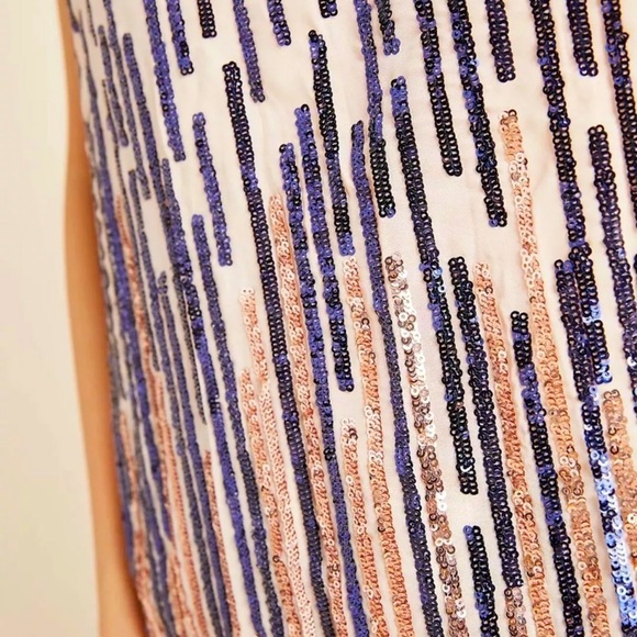 Anthropologie NWOT TINY AUBERTE SEQUIN STRIPE TANK BLOUSE KNIT TOP GREY Size S - Picture 6 of 9